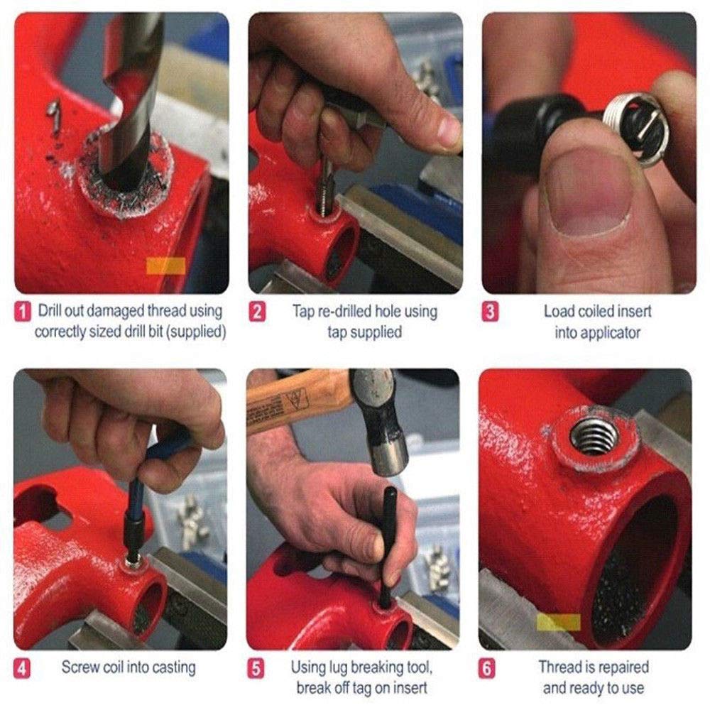 Wholesale Metric Thread Repair Kit M8 x1.25MM Auto Repairing Thread Repair Recoil Insert Kit (M8-1.25) - Image 6