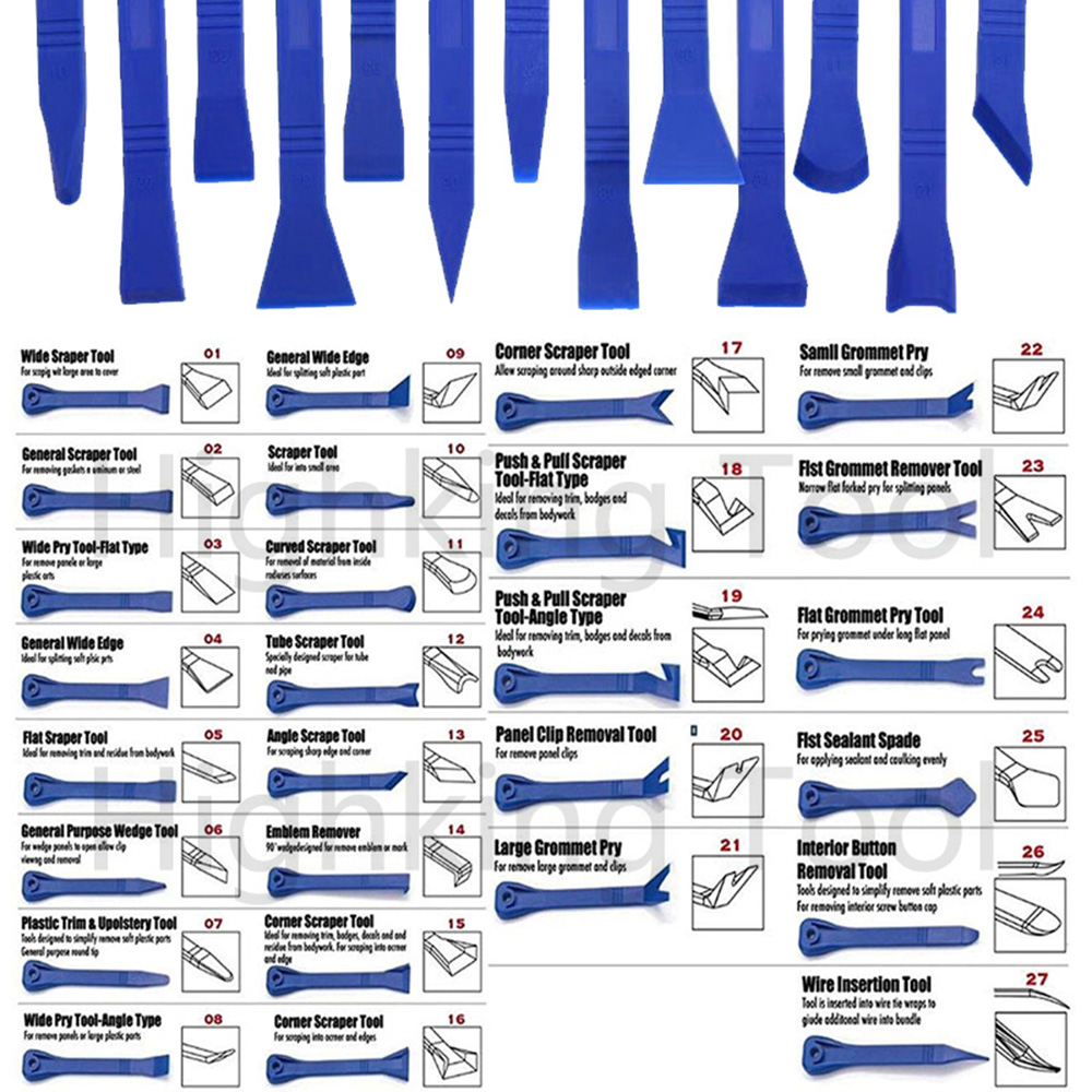 Wholesale 27Pc Auto Trim Door Panel Window Molding Upholstery Fastener Clip Removal Tool Kit - Image 2